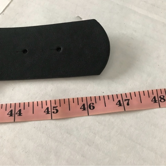 CHICO’S Stretch Belt Black with 4”Large Silver Ring Buckle Size Medium - Picture 10 of 14